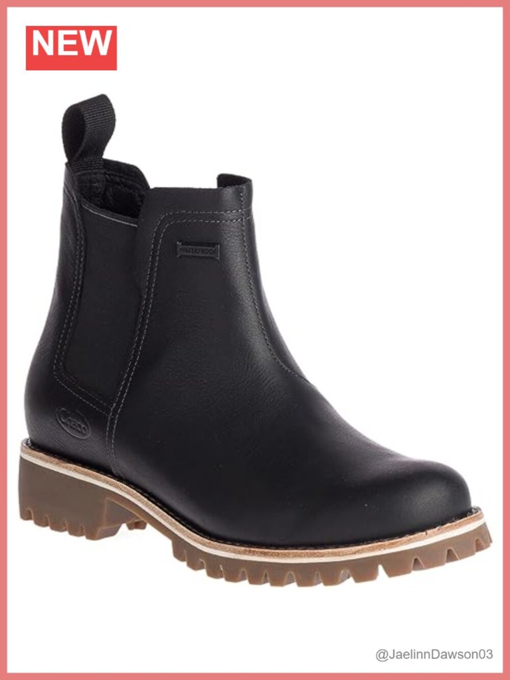 Waterproof Leather Chelsea Ankle Boots Slip-On Low Heel Women's - Picture 2 of 6